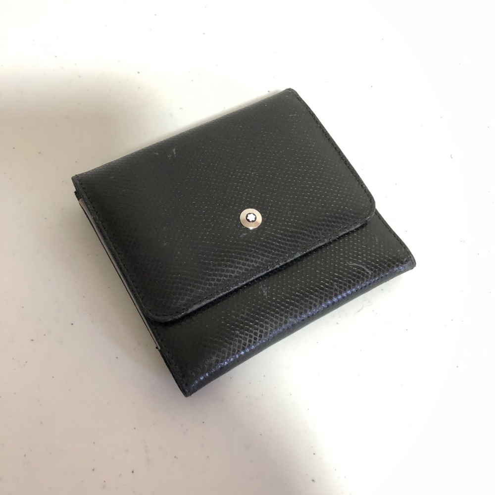 Mont Blanc Small Black Leather Wallet
